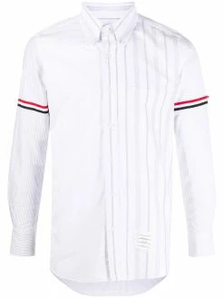 Thom Browne RWB armband-detail stripe shirt
