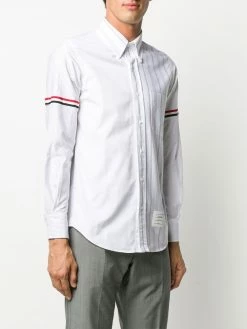 Thom Browne RWB armband detail stripe shirt shirts of men 7 Thom Browne RWB armband-detail stripe shirt
