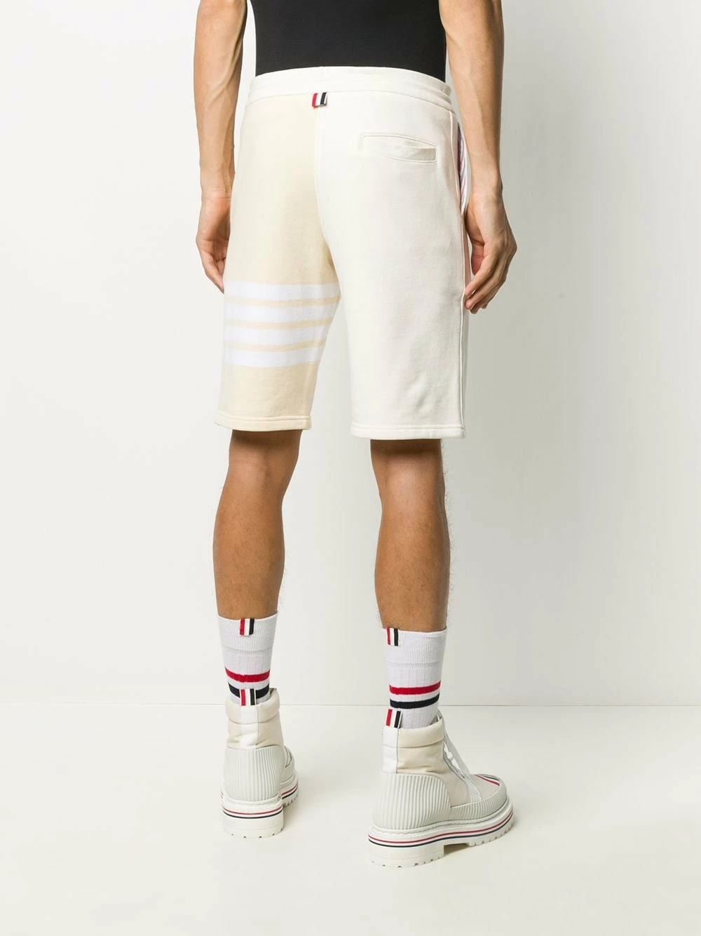 Thom Browne 4 Bar stripe tonal track shorts track & running shorts of men 4 Thom Browne 4-Bar stripe tonal track shorts