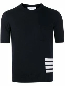Thom Browne 4-Bar stripe knitted T-shirt