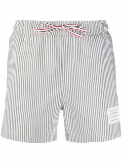 Thom Browne seersucker-print swim shorts