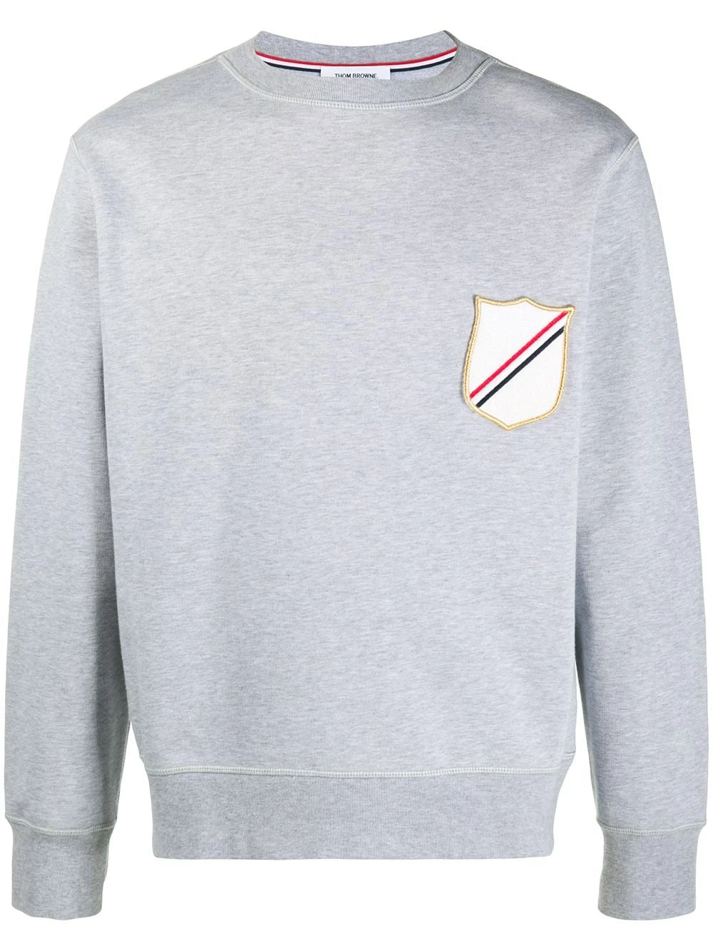 Thom Browne Crest patch boat neck sweatshirt sweatshirts of men 1 Thom Browne crest-patch boat-neck sweatshirt