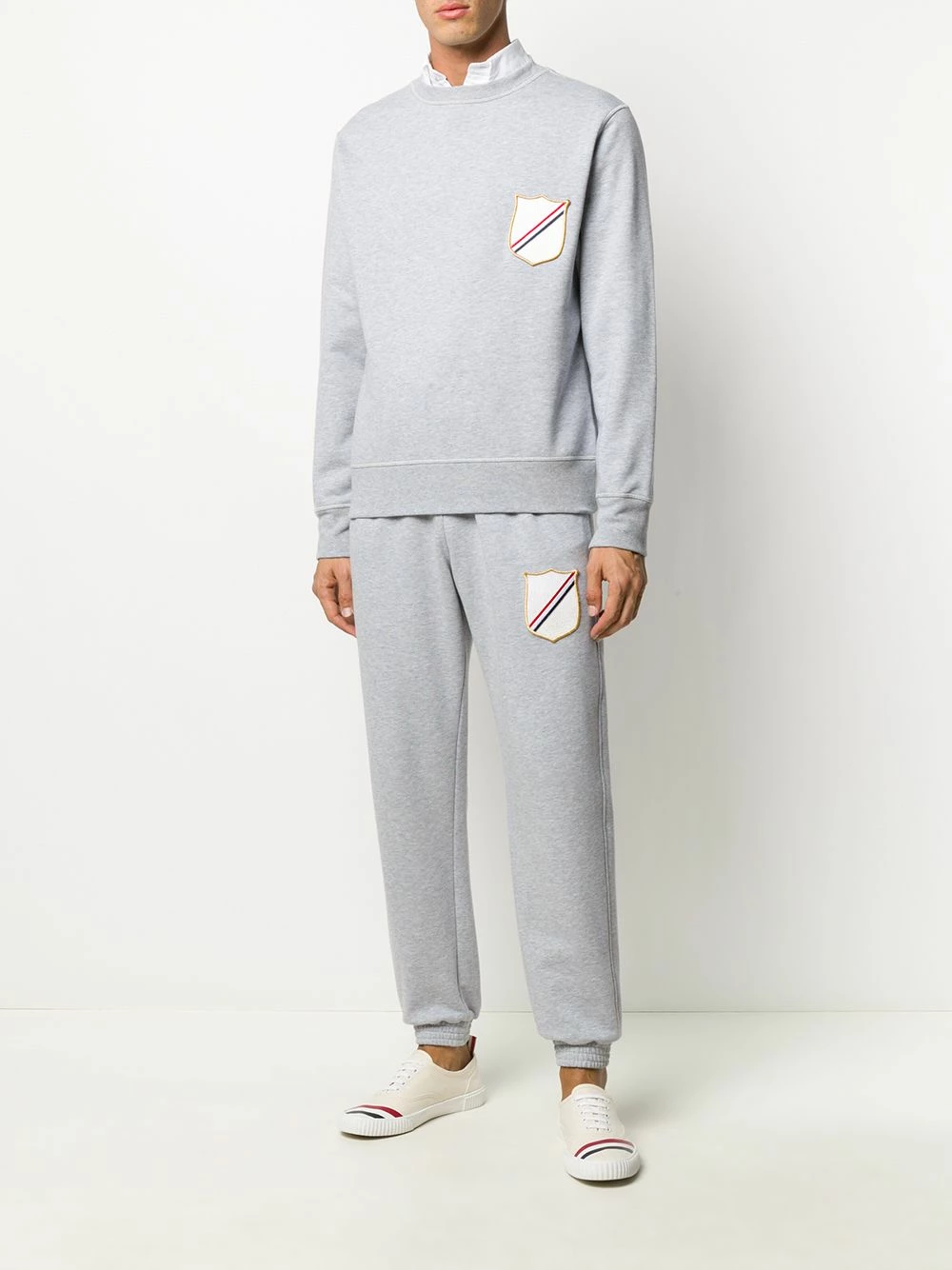 Thom Browne Crest patch boat neck sweatshirt sweatshirts of men 2 Thom Browne crest-patch boat-neck sweatshirt