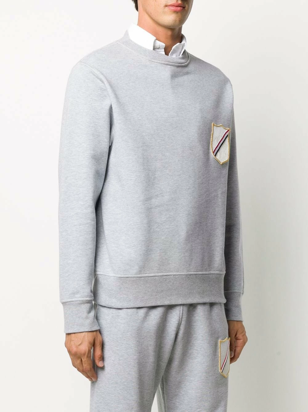 Thom Browne Crest patch boat neck sweatshirt sweatshirts of men 3 Thom Browne crest-patch boat-neck sweatshirt