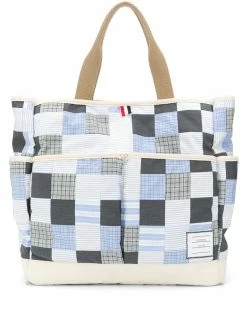 Thom Browne patchwork garden tote bag
