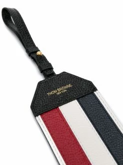 Thom Browne pebbled stripe long luggage tag