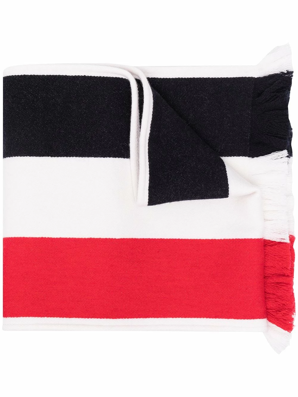 Thom Browne Jacquard large stripe fringe scarf scarves of men 1 Thom Browne jacquard large stripe fringe scarf