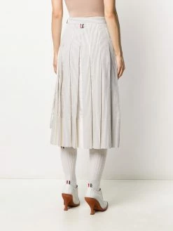 Thom Browne pleat-detail seersucker skirt