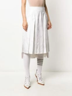 Thom Browne ribbons print pleated skirt
