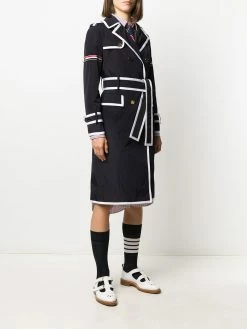 Thom Browne contrast-trim trench coat