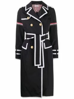 Thom Browne contrast-trim trench coat