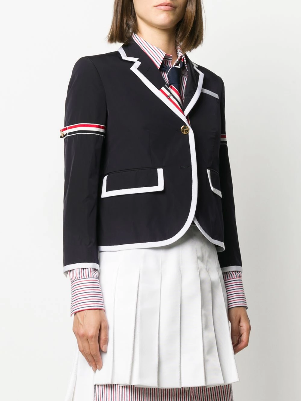 Thom Browne RWB stripe sportcoat blazers of women 3 Thom Browne RWB-stripe sportcoat