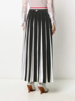 Thom Browne RWB-detail pleated ankle-length skirt