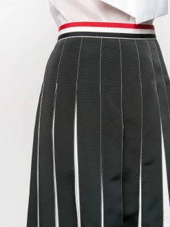 Thom Browne RWB-detail pleated ankle-length skirt