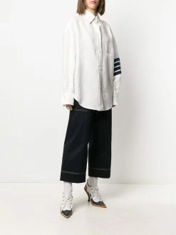 Thom Browne 4-Bar stripe oversize shirt