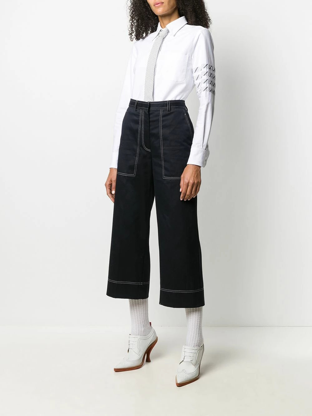 Thom Browne 4 Bar stripe long sleeve shirt shirts of women 2 Thom Browne 4-Bar stripe long-sleeve shirt