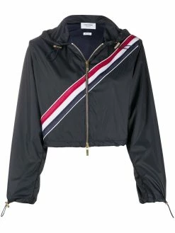 Thom Browne RWB-stripe short parka