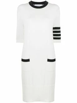 Thom Browne Hector four-bar stripe midi dress