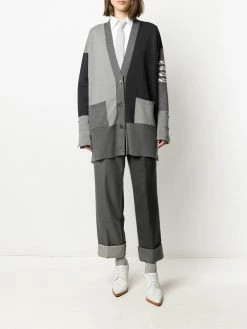 Thom Browne Funmix 4-Bar stripe cardi-coat