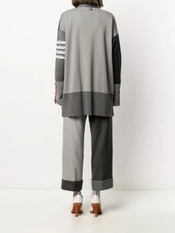 Thom Browne Funmix 4-Bar stripe cardi-coat