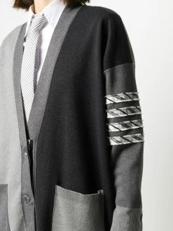 Thom Browne Funmix 4-Bar stripe cardi-coat