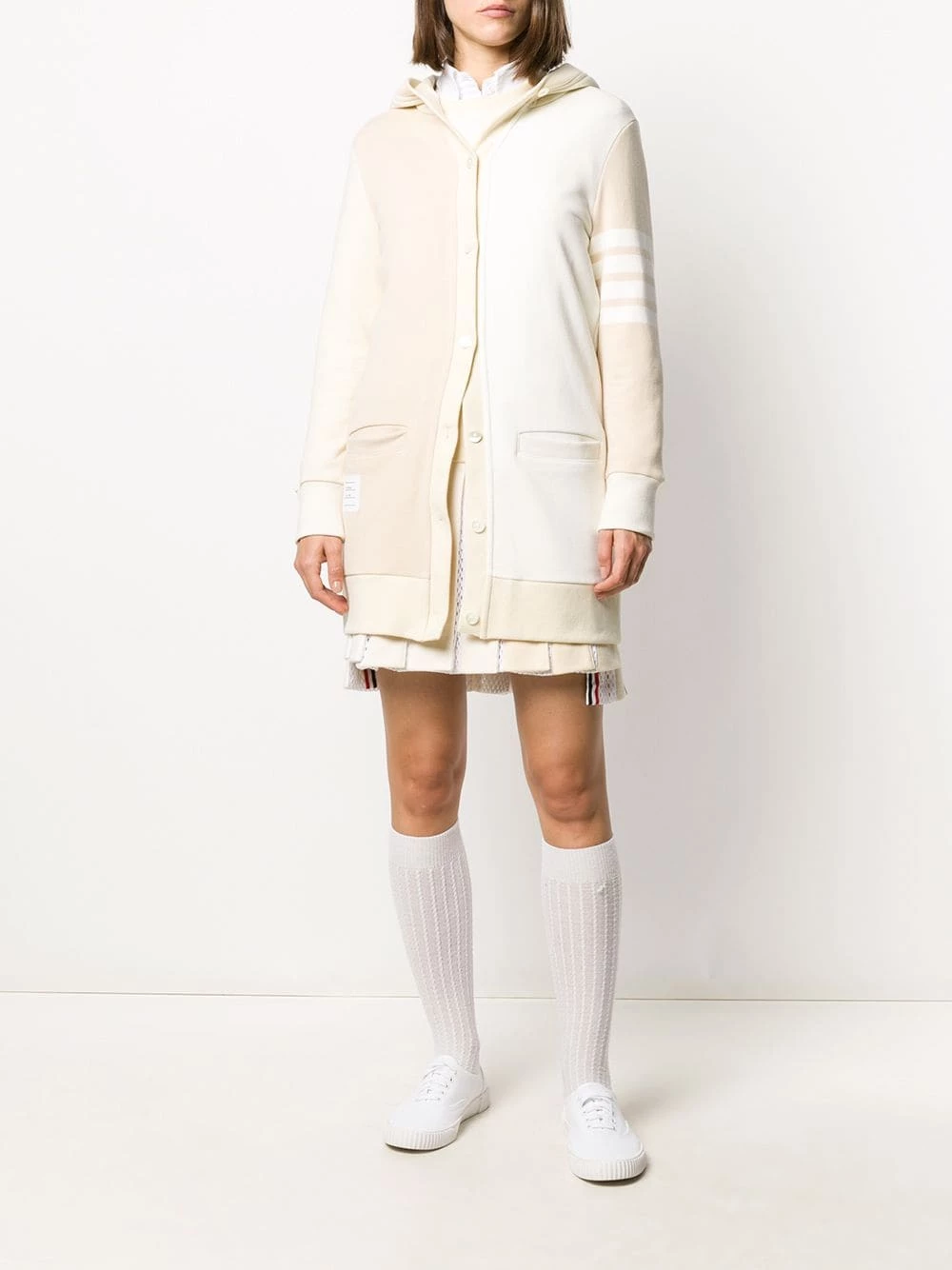 Thom Browne Mid length hooded cardigan cardigans of women 2 Thom Browne mid-length hooded cardigan