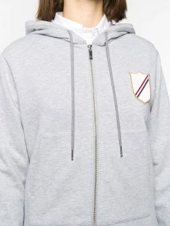 Thom Browne patch-detail zip-up hoodie