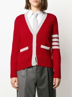 Thom Browne Hector Icon intarsia V neck cardigan cardigans of women 7 Thom Browne Hector Icon intarsia V-neck cardigan