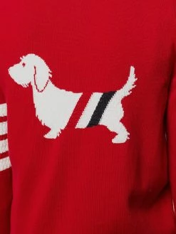 Thom Browne Hector Icon intarsia V neck cardigan cardigans of women 9 Thom Browne Hector Icon intarsia V-neck cardigan