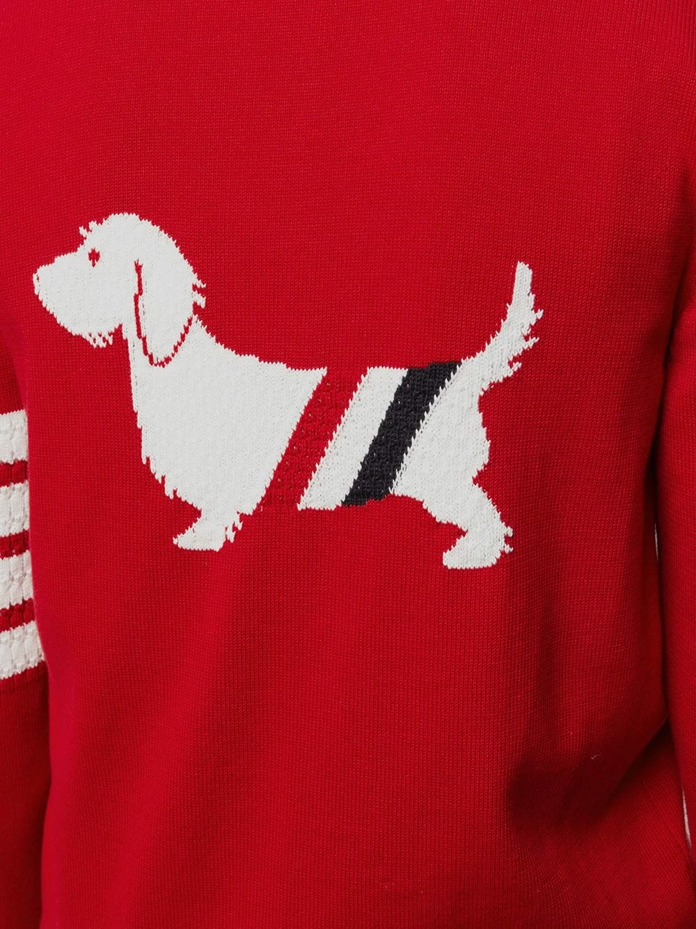 Thom Browne Hector Icon intarsia V neck cardigan cardigans of women 5 Thom Browne Hector Icon intarsia V-neck cardigan