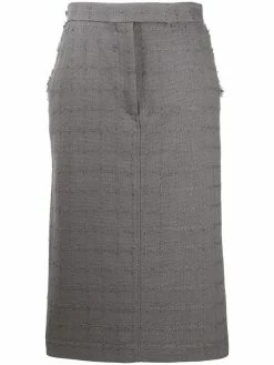 Thom Browne windowpane-tweed sack skirt