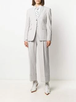 Thom Browne stripe high-waist trousers with suspenders