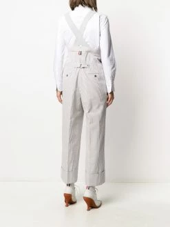 Thom Browne stripe high-waist trousers with suspenders