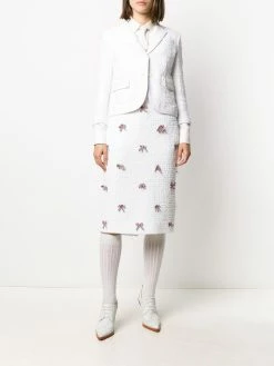 Thom Browne ribbon-detail tweed pencil skirt