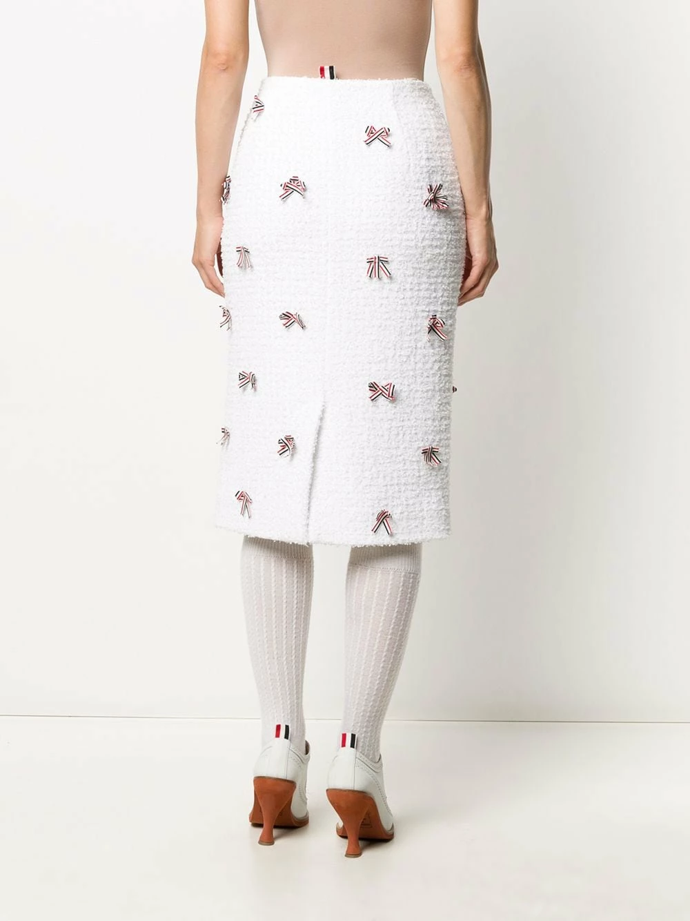 Thom Browne Ribbon detail tweed pencil skirt pencil skirts of women 4 Thom Browne ribbon-detail tweed pencil skirt