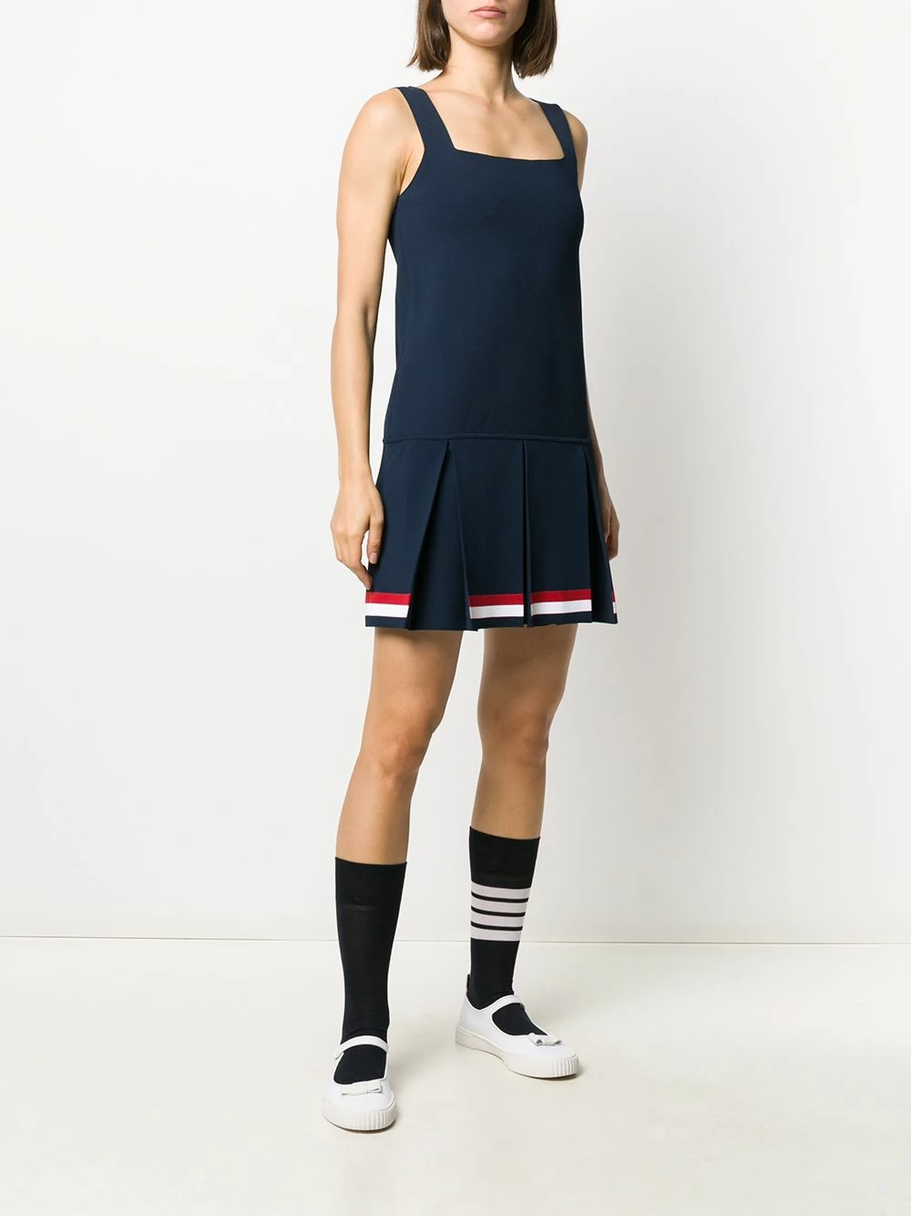 Thom Browne RWB stripe pleated dress day dresses of women 3 Thom Browne RWB-stripe pleated dress