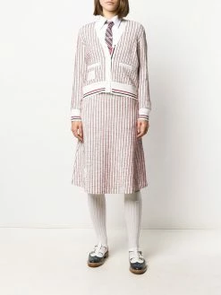 Thom Browne RWB-stripe tweed cardigan