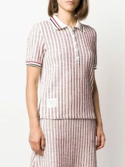 Thom Browne RWB stripe tweed polo top polo tops of women 7 Thom Browne RWB-stripe tweed polo top