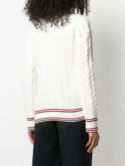 Thom Browne cable knit V-neck cardigan
