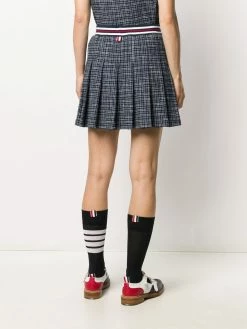 Thom Browne hairline-check pleated skirt