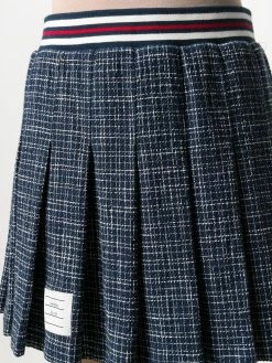 Thom Browne hairline-check pleated skirt