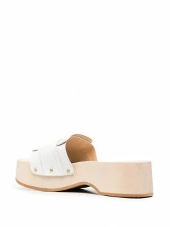 Thom Browne enamel plaque wooden clog