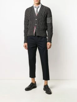 Thom Browne 4-Bar Aran cardigan