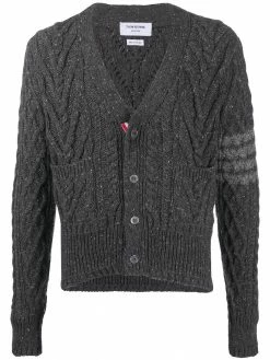 Thom Browne 4-Bar Aran cardigan