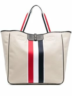 Thom Browne striped canvas tote bag