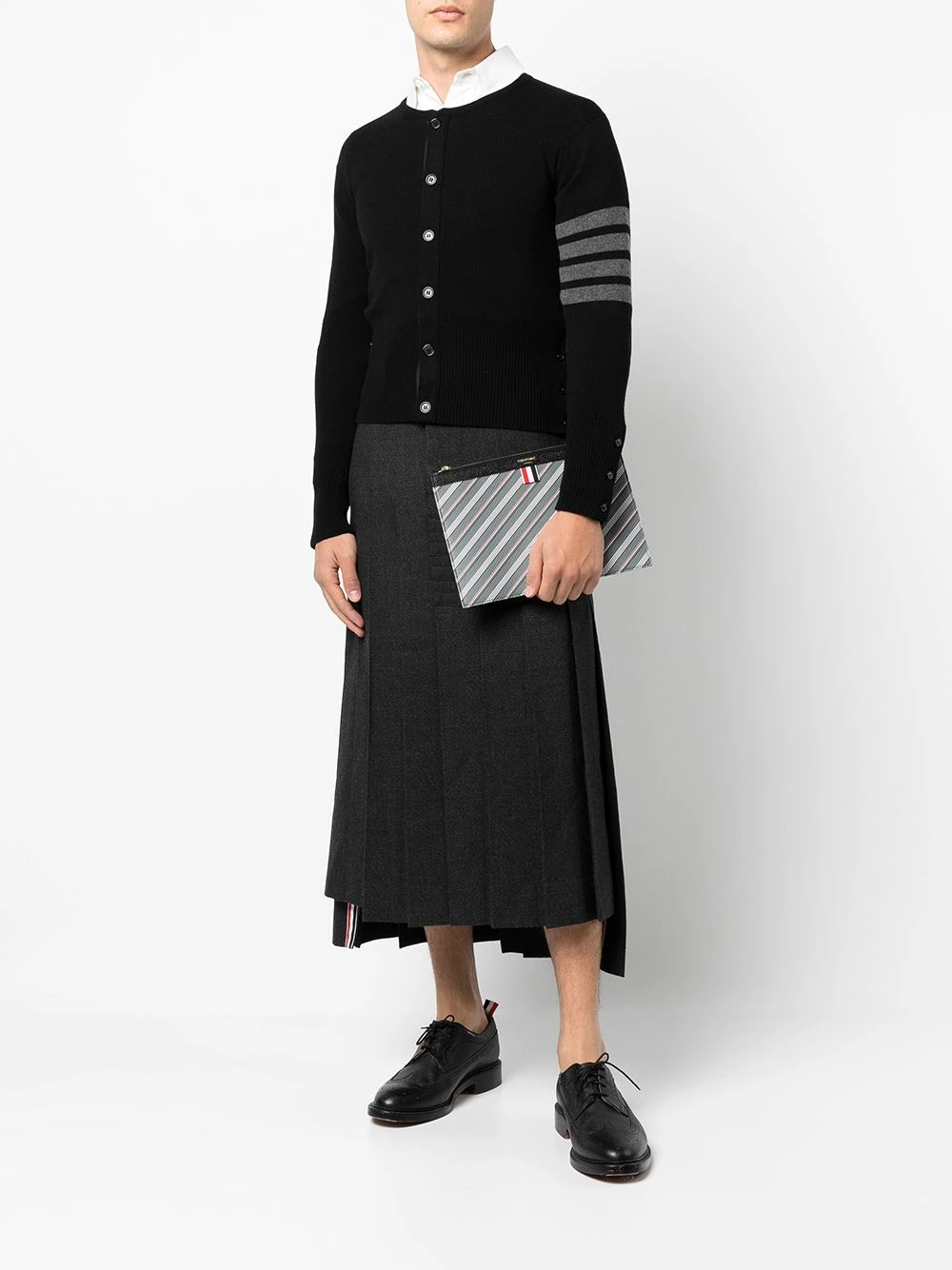Thom Browne Striped clutch bag clutch bags of men 2 Thom Browne striped clutch bag