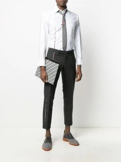 Thom Browne striped logo-print pouch