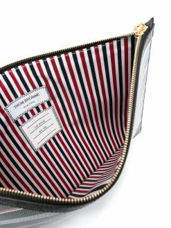Thom Browne striped logo-print pouch