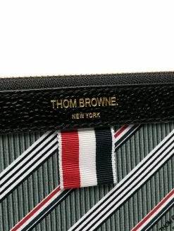 Thom Browne striped logo-print pouch