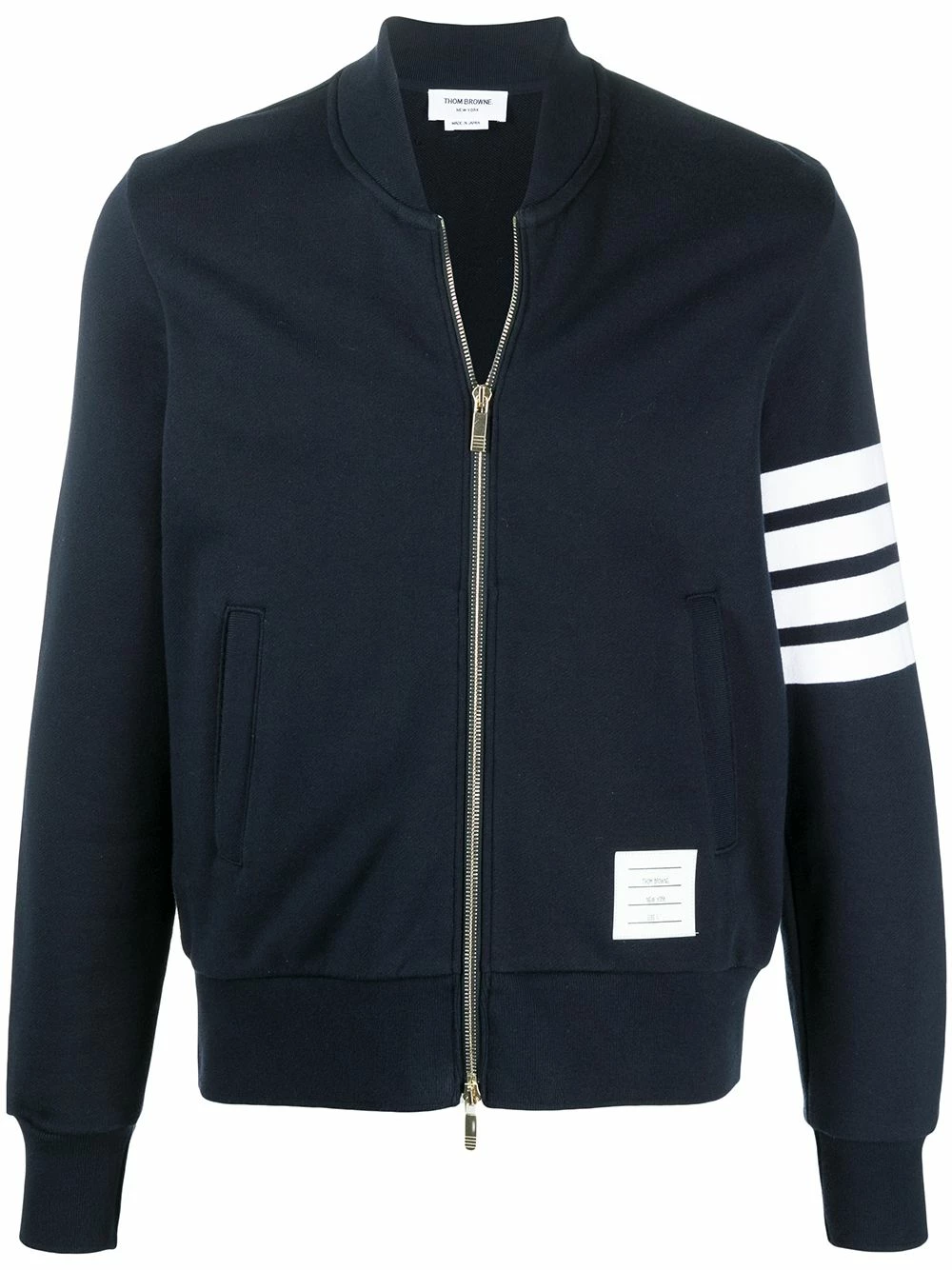 Thom Browne 4 Bar stripe zip up sweatshirt sport jackets & windbreakers of men 1 Thom Browne 4-Bar stripe zip-up sweatshirt